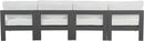 Nizuc - Outdoor Patio 4 Seat Armless Modular Sofa With Gray Frame
