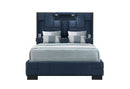Oscar - Queen Bed Without Wood Trim - Navy Blue