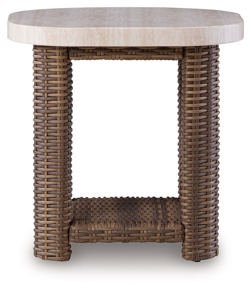 Dolan Creek - Square End Table - Beige / Brown