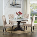 Gerardo - Dining Table - White Marble Top & Weathered Espresso