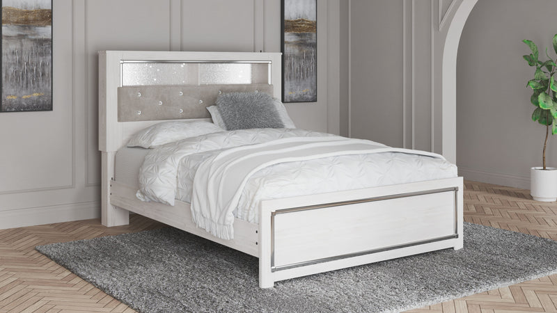 Altyra - Queen Panel Bookcase Bed With Roll Slats - White