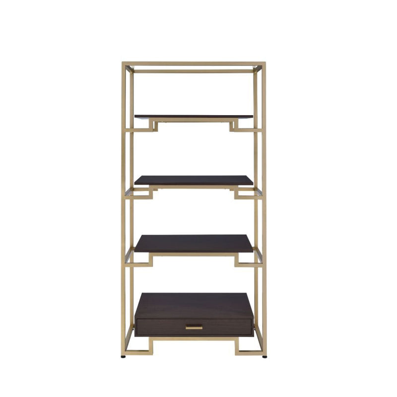 Yumia - Bookshelf - Gold & Walnut
