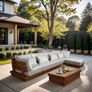Mirella - 5 Piece Water Resistant Fabric Upholstered Outdoor Patio Modular Sectional