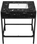 Marmo - Engineered Marble Bathroom Vanity With Black Base