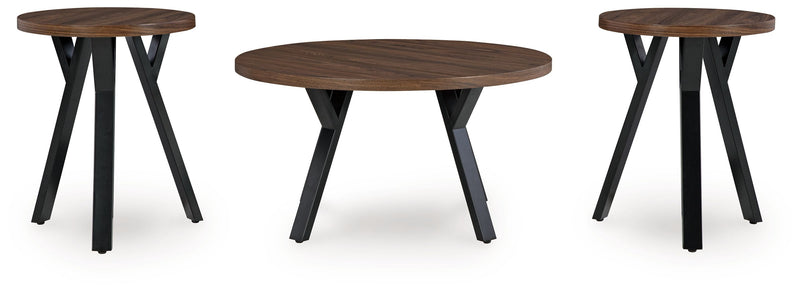 Elbrynn - Occasional Table Set (Set of 3) - Brown / Black