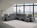 1246 - 8-Piece L-Shaped Modular Power Reclining Sectional With 3 Power Recliners And Power Headrests
