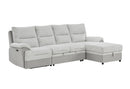 U3822 - Sectional With Pull Out Bed And USB - Light Gray