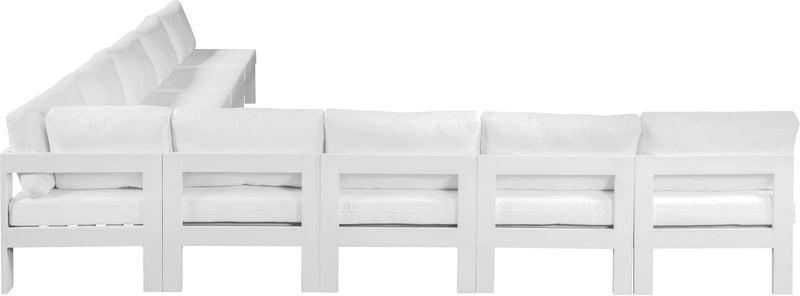 Nizuc - Outdoor Patio 9 Piece Modular Sectional With White Frame