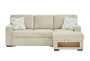 U0222 - Pull Out Sofa Bed With Speaker And 2 Pillows - Cream