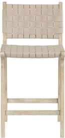 Entwine - Vegan Leather Upholstered Counter Stool - Painted Natural