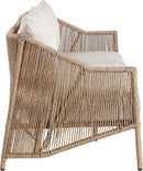 Coastline - Olefin Water Resistant Fabric And Wicker Outdoor Patio Sofa - Beige