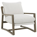 Geneva - Boucle Upholstered Wood Arm Accent Chair - Sand