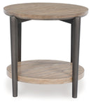 Dyonton - Round End Table - Light Grayish Brown