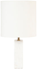 Vellum - Genuine Marble Base And Linen Textured Fabric Shade Table Lamp