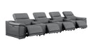 2679 - Genuine Leather Sofa With 4 Power Recliners, Power Headrests & 3 Storage Consoles