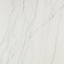 Edwyn - Round Dining Table - White Natural Marble Top & Espresso