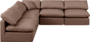Indulge - Faux Leather 5 Piece Modular Corner Armless Sectional
