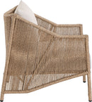 Coastline - Olefin Water Resistant Fabric And Wicker Outdoor Patio Accent Chair - Beige