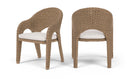 Seacrest - Olefin Water Resistant Fabric And Wicker Outdoor Patio Dining Chair