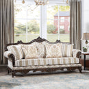 Nayla - Sofa With 4 Pillows - Pattern Fabric & Cherry