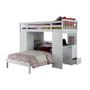 Freya - Twin Loft Bed With Storage - White