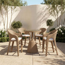Seacrest - Olefin Water Resistant Fabric And Wicker Outdoor Patio Bar Stool