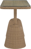 Seacrest - Tempered Glass Top And Wicker Outdoor Patio Bar Height Table