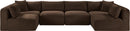 Shaggy - 6 Piece Modular U-Shaped Armless Sectional