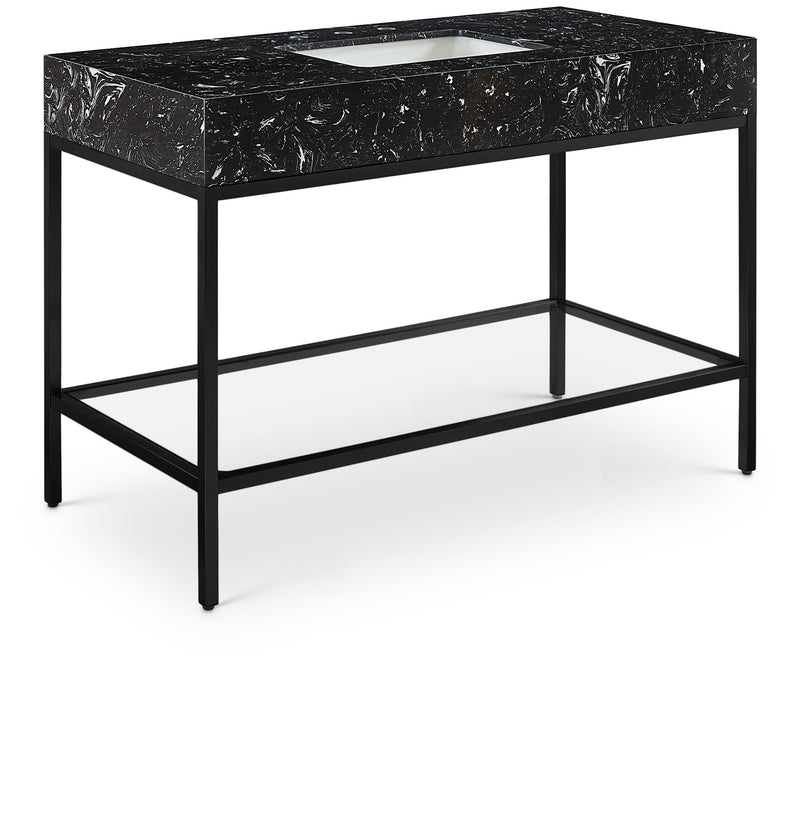 Marmo - Engineered Marble Bathroom Vanity With Black Base