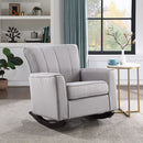 Denzell - Rocking Chair - Light Gray Linen