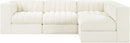 Rummi - Velvet Performance Fabric Upholstered 4 Piece Modular Sectional