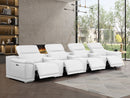2679 - Genuine Leather Sofa With 4 Power Recliners, Power Headrests & 3 Storage Consoles
