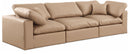Comfy - Faux Leather Modular Sofa 3 Pieces - Tan