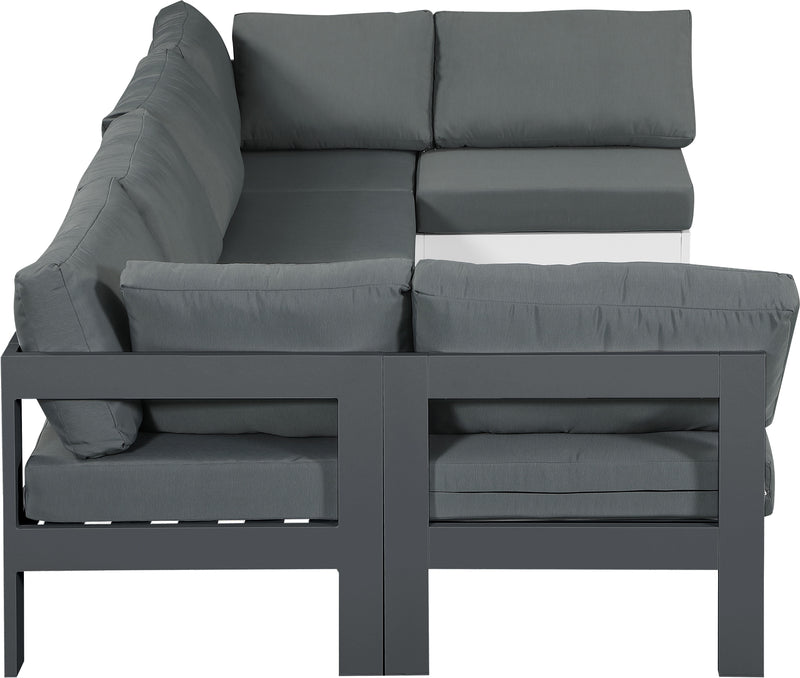 Nizuc - Outdoor Patio 6 Piece Modular Sectional With Gray Frame