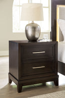 Neymorton - Two Drawer Night Stand - Dark Grayish Brown