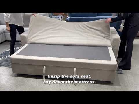 Haran - Sofa With Sleeper - Beige Fabric