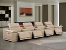 2679 - Genuine Leather Sofa With 4 Power Recliners, Power Headrests & 3 Storage Consoles