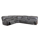 Saul - Power Motion Sectional Sofa - Gray Leather-Aire