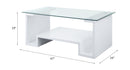 Nevaeh - Coffee Table - Clear Glass Top & White High Gloss