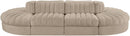 Rummi - Oval Velvet Performance Fabric Upholstered 8 Piece Modular Sectional