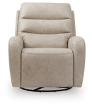 Motion-Max - Swivel Glider Power Recliner - Stonewash