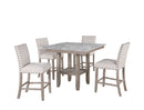 D4010 - 7 Piece Dining Room Set (Bar Table And 6 Bar Stools) - Natural / White
