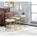 Anpay - Nesting Table Set - Faux Marble Top & Gold