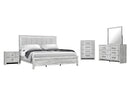 Elsie - King Bed With LED - Light Gray