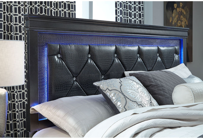 Pompei - King Bed With LED - Gray