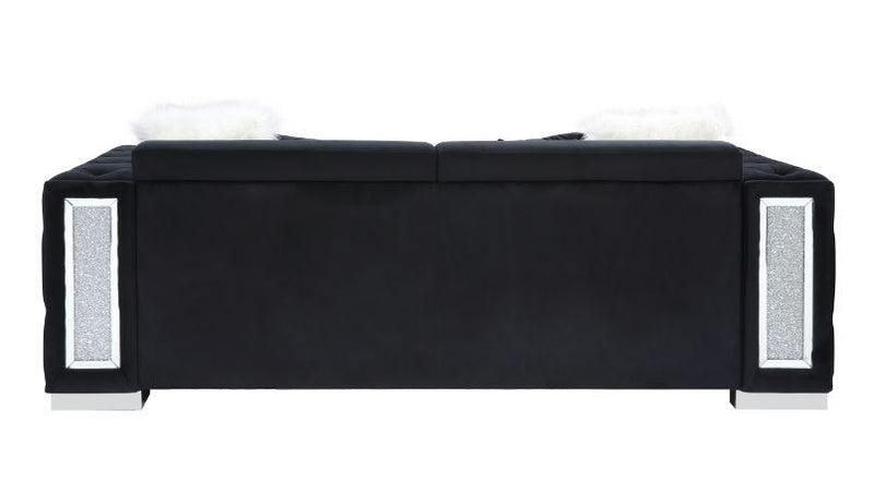 Trislar - Sofa With 4 Pillows (Same Lv01397) - Black Velvet