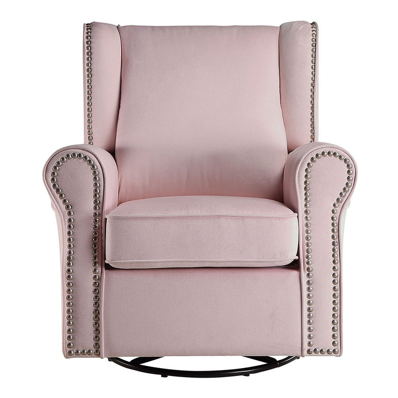 Tamaki - Swivel Chair With Glider - Pink Fabric