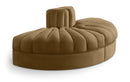 Rummi - Velvet Performance Fabric Upholstered 2 Piece  Rounded Modular Loveseat