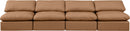 Indulge - Faux Leather 4 Seat Modular Armless Sofa