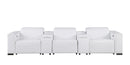 1208 - Leather Sofa With 3 Power Recliners And Two Storage Consoles